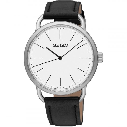 Seiko - Quartz Core, Stainless Steel ladies quartz leather strap watch