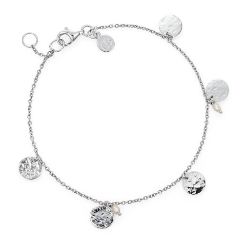 Claudia Bradby - Seascape, Pearl Set, Sterling Silver - Ripple Disc Bracelet - CBBR0220