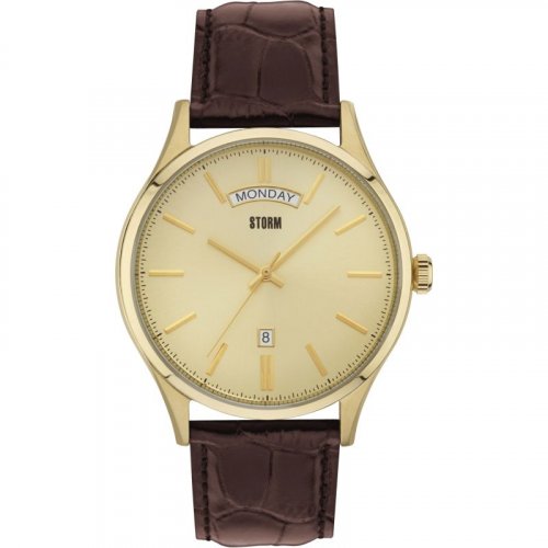 Storm - Dudley Gold, Brown Leather Strap Men's Watch - Dudley-Gold