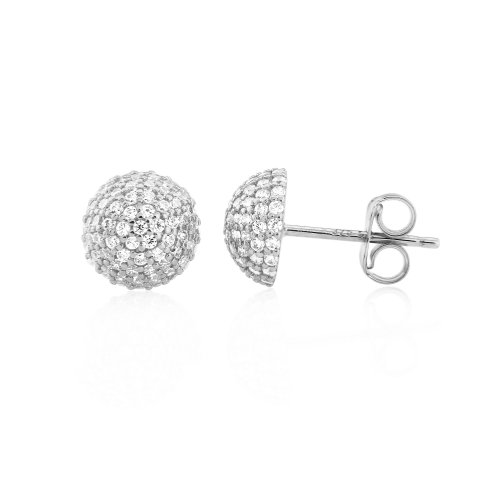 Mark Milton - Ladies , 9ct White Gold Half Disco stud Earrings - 8K10WCZ