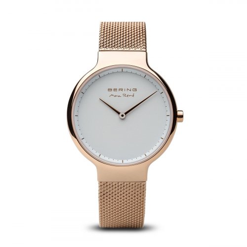 Bering - Max Rene, Ladies Stainless Steel, Rose Gold Plated Interchangeable Strap Watch - 15531-364