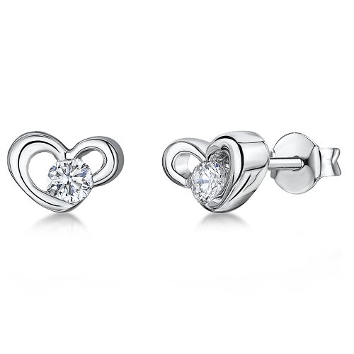 Jools - Cubic Zirconia Set, Sterling Silver Stud Earrings - KPE1277