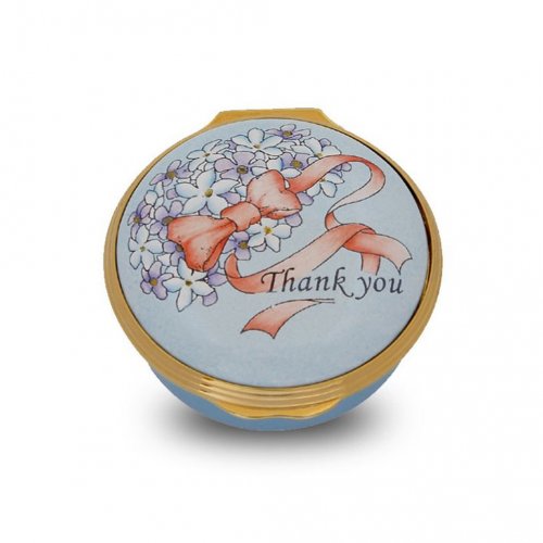 Halcyon Days - Thank You, Enamel Pill Box - 001-10671