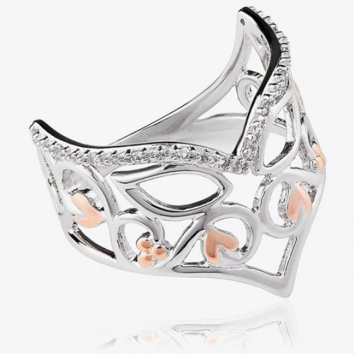 Clogau - Masque, White Topaz Set, Silver Ring