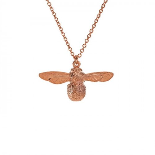 Alex Monroe - Rose Gold Plated Baby Bee Pendant and Chain, Size 18