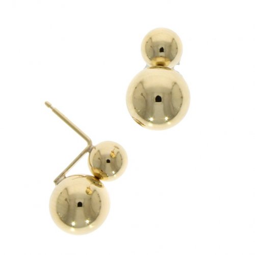 Guest and Philips - Yellow Gold Double Ball Earrings - 10-01-329