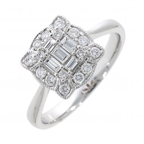 Guest and Philips - Diamond Set, White Gold - Cluster Ring F161