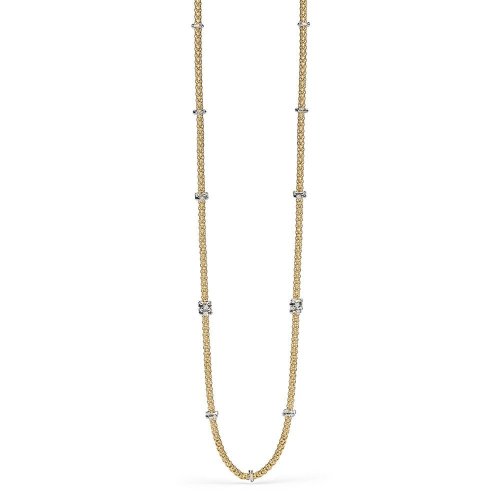 Fope - Diamond0.85ct Set, Yellow Gold - White Gold - Multi Rondelle Necklace, Size 90cm - 742CBBR