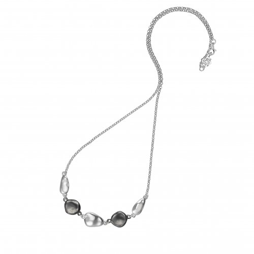 Dower and Hall - Pebble, Sterling Silver Mixed chain Necklace - -PEB-S-18