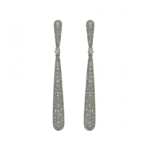Guest and Philips - 18ct Diamond Pav??? Set Torpedo Drops - 05-03-496