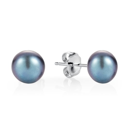 Claudia Bradby - Peacock, Pearl Set, Sterling Silver - Button Earrings CBES0003PK
