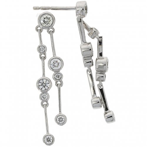 Guest and Philips - Bubble, Diamond 8 stone Set, White Gold - 18ct Dangly Earrings G1517