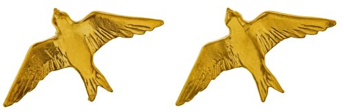 Alex Monroe - Yellow Gold Plated Flying Swallow Stud Earrings DE2-GP