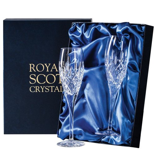 Royal Scot Crystal - London, Glass/Crystal - 2 Champagne Flutes, Size 225mm LONB2FLUTE