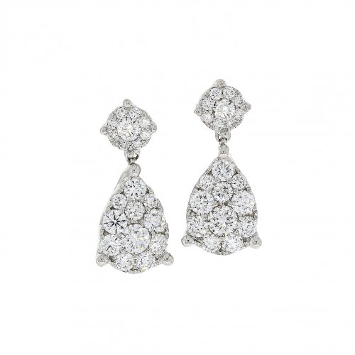 Guest and Philips - D 1.04ct Set, White Gold - 18ct Multi Stone Drop Earrings D733