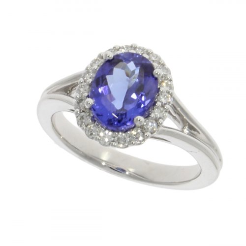 Guest and Philips - Tanzanite 2.13 Diamond 0.30 Gsi Set, White Gold - - 18ct Oval Cut Cluster