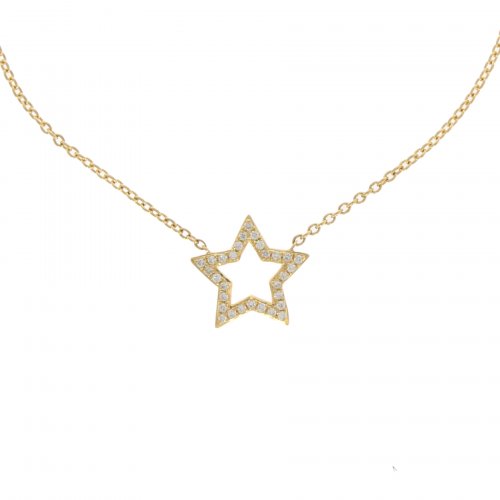 Guest and Philips - 18ct Diamond Open Star Pendant & Chain - 12-47-117