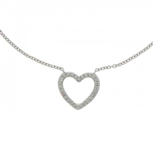 Guest and Philips - Diamond 0.10ct Set, White Gold - - 18ct Heart Necklace - 12-47-131