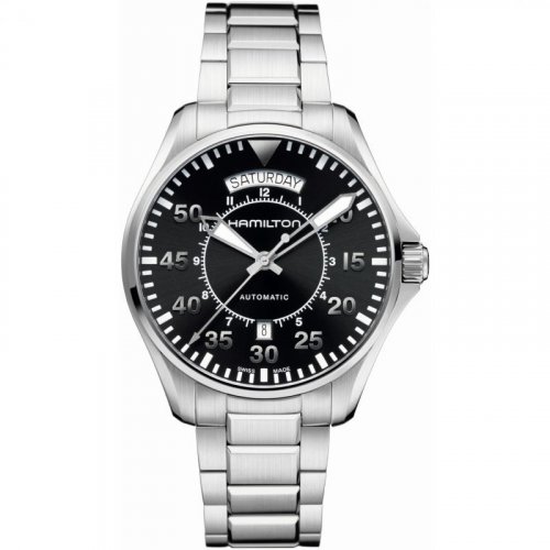 Hamilton - Khaki Aviation, Stainless Steel automatic aviation bracelet watch H64615135