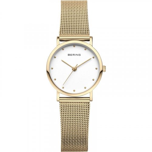 Bering - Classics, Yellow Gold Plated Mesh Watch - 13426-334