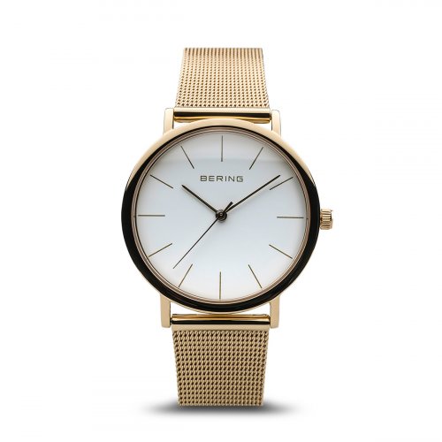 Bering - Classics, Yellow Gold Plated Mesh Watch 13436-334 13436-334