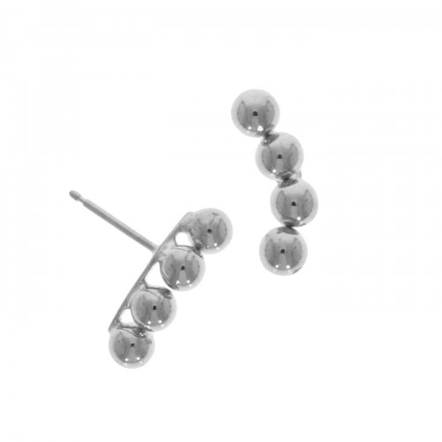 Guest and Philips - 9ct White Gold Ball Drop earrings - 10-06-245