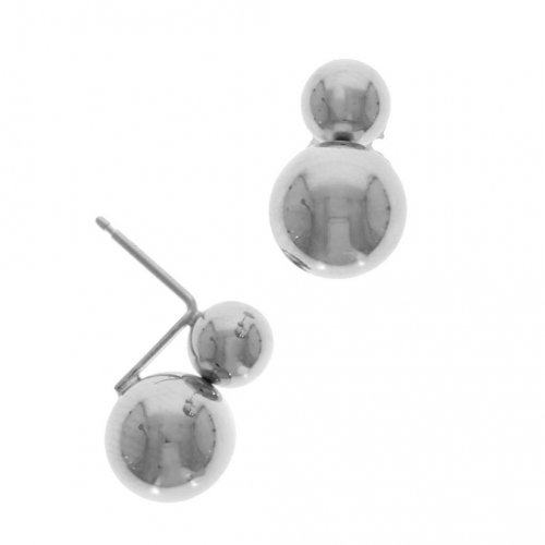 Guest and Philips - White Gold 9ct Ball Drop Stud Earrings - 10-06-242