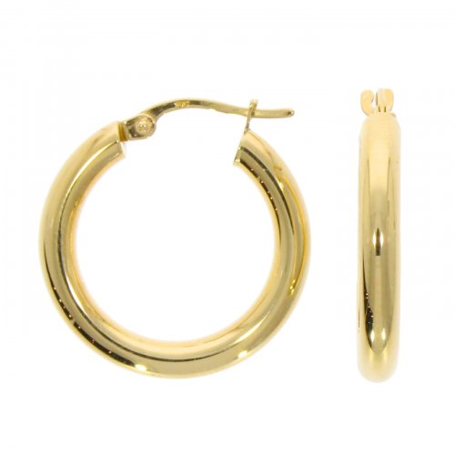Guest and Philips - Yellow Gold - 9ct Tube Hoop Earrings, Size 21mm 10-05-331