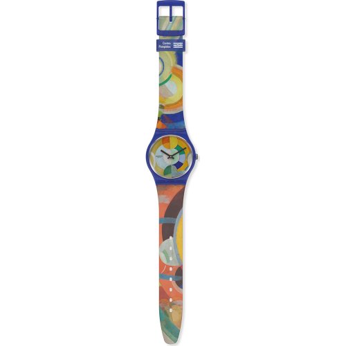 Swatch - Carousel by Robert Delaunay, Plastic/Silicone - Quartz Watch, Size 34mm GZ712