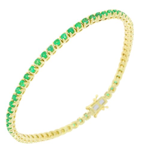 Guest and Philips - 9CT , Emerald Set, Yellow Gold - TENNIS BRACELET 09BRDG87201