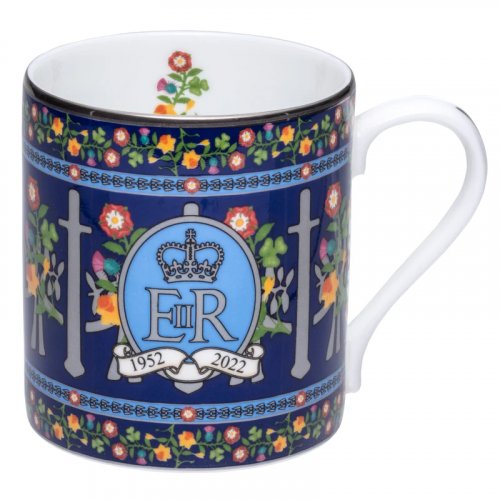 Halcyon Days - Jubilee Flowers of the Realm, Ceramic/Pottery/China - Mug,  BCPJF01MGP