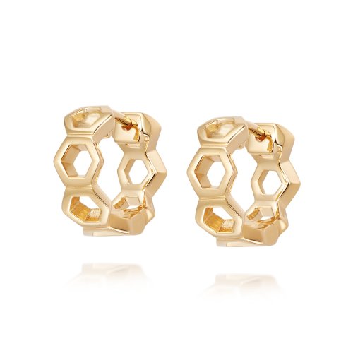 Daisy - Yellow Gold Plated Malala Huggie Hoop Earrings HUG07-GP