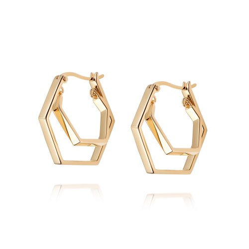 Daisy - Yellow Gold Plated Kamala Huggie Hoop Earrings HUG14-GP
