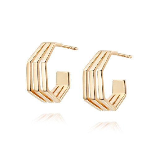 Daisy - Yellow Gold Plated Jameela Huggie Hoop Earrings HUG15-GP