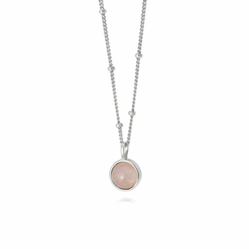 Daisy - Healing Stone, Rose Quartz Set, Sterling Silver - Bobble Necklace HN1005-SLV HN1005-SLV