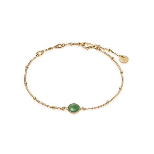 Daisy - Green Aventurine Healing Stone, Yellow Gold Plated Bobble Bracelet HBR1001-GP HBR1001-GP