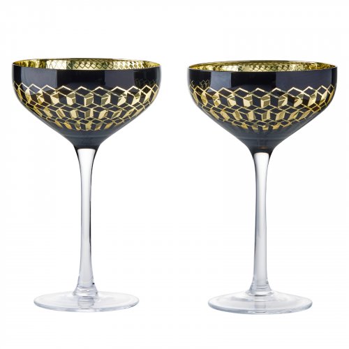 Guest and Philips - Cubic, Glass/Crystal Champage Saucers ART52151ST2