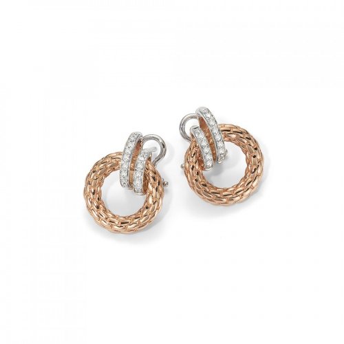 Fope - Flex it, Dia 0.22 Set, Rose Gold - - 18ct Earrings - OR652PAVE