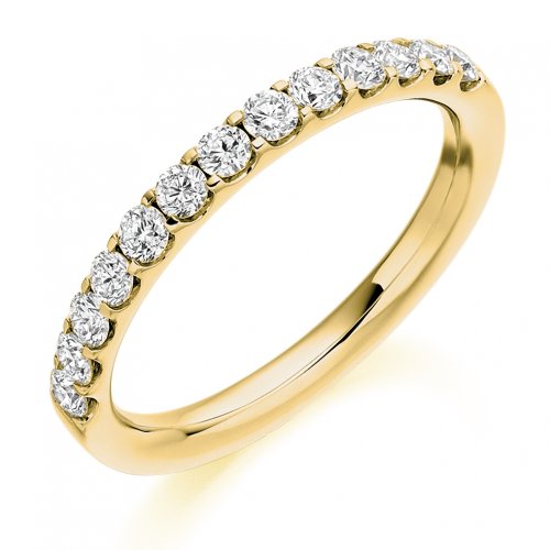 Guest and Philips - 18ct Yellow Gold and Diamond Half Eternity Ring Size O - HET2004