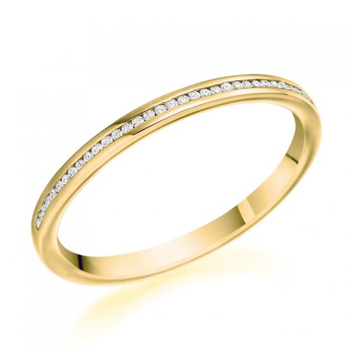 Guest and Philips - 9ct Yellow Gold and Diamond Half Eternity Ring Size M - HET8971