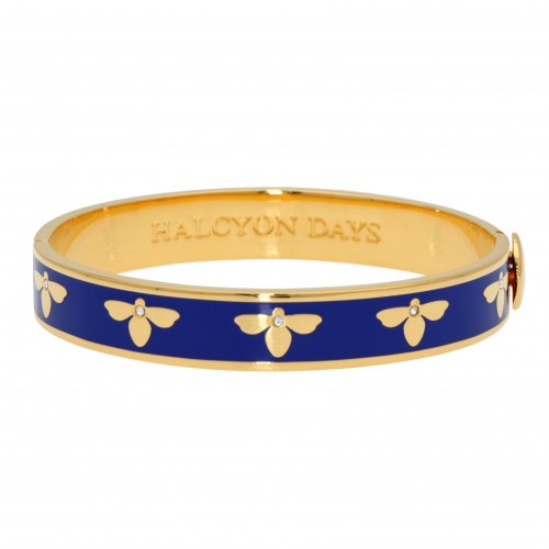 Halcyon Days - Bee, Enamel 1cm Hinged Bangle