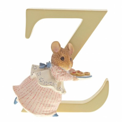 Enesco - Alphabet, Ceramic/Pottery/China Letter Z Appley Dapply Figurine - A5018