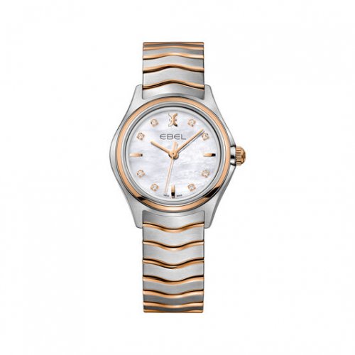 Ebel - Wave, Mother Of Pearl Diamond Set, Stainless Steel - Rose Gold Plated - Quartz Watch - 1216324