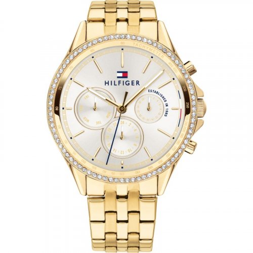 Tommy Hilfiger - Crystal Set, Yellow Gold Plated - Chronograph Watch - 1781977