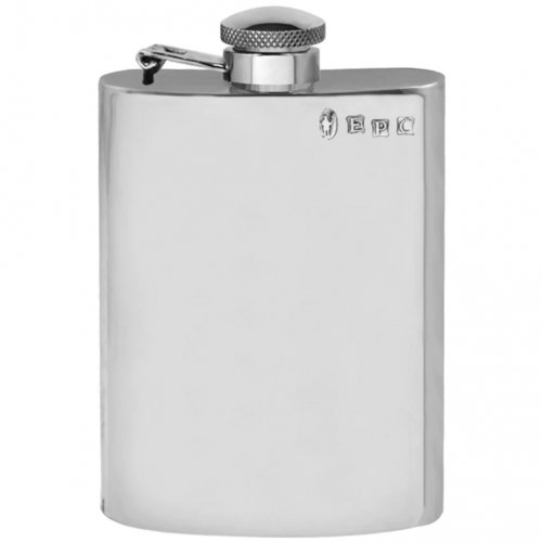 English Pewter Company - Plain, - Captive Top Flask, Size 6oz SF502