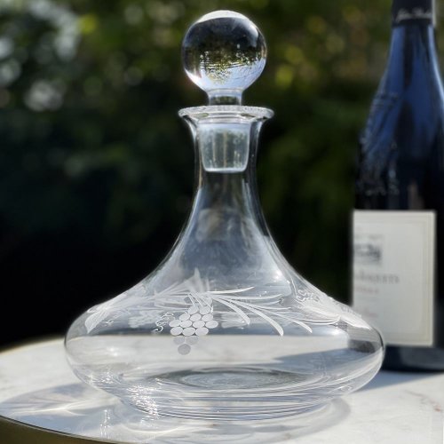 Royal Scot Crystal - Grapevine, Glass/Crystal - Gift Boxed Ships Decanter, Size 225mm VINESHIPS