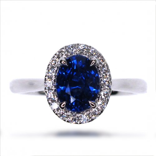 Guest and Philips - Sapphire 1.23ct Diamond 0.23ct Set, Platinum - Cluster Ring TCAR2261