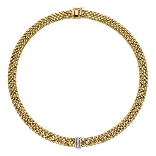 Fope - Panorama, D 0.23ct Set, Yellow Gold - 18ct Necklace, Size 42cm 587CPAVE-YW