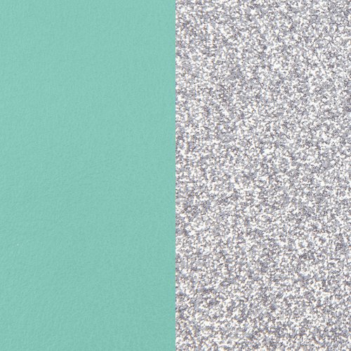 Les Georgettes Paris - Leather - Aqua/Silver Glitter Leather Band, Size 40mm - 702145799CX000