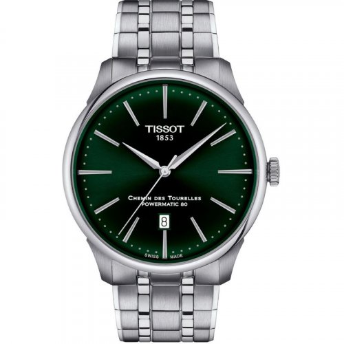 Tissot - CHEMIN DES TOURELLES POWERMATIC 80, Stainless Steel - Auto Watch, Size 42mm T1394071109100